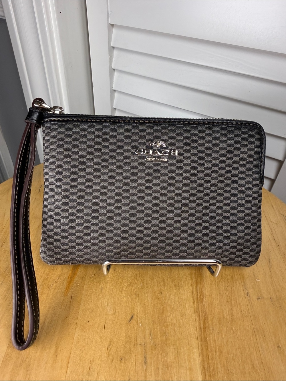 Coach Legacy Jacquard Corner Zip Wristlet Model F13311